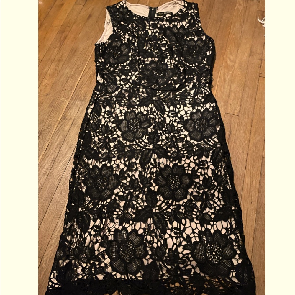 Ryan Michelle Floral Lace Overlay Dress Size Medium